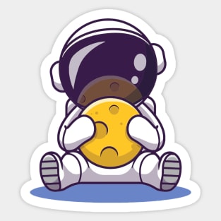 Astronaut holding the moon Sticker